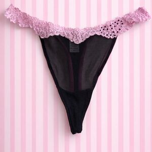 VINTAGE Y2K Victoria’s Secret Sexy Littles Things Rhinestone Mesh Thong XS